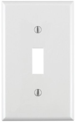 Leviton 1-Gang Toggle Device Switch Wallplate, Standard Size, Thermoplastic Nylon, Device Mount, 80701-W, White