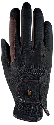 Roeckl Sports Malta Gants d'équitation d'été pour Tournoi Noir/Moka 6,5