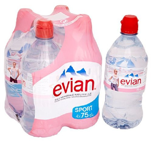 Evian Still Mineral Water Sports Cap 4 x 750ml