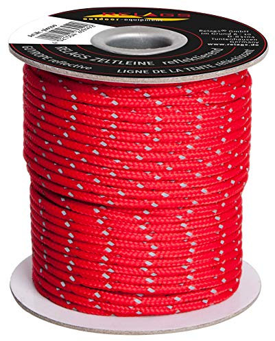 Relags Zeltleine, reflektierend Seil, Rot, 30m x 3mm