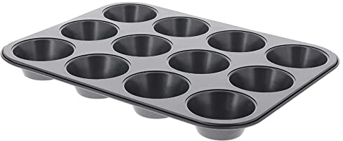 de Buyer - Muffinblech mit 12 Muffins aus antihaftbeschichtetem Stahl - 34 cm x 26 cm x 3 cm - 4843.00, Schwarz