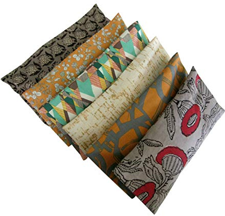 Peacegoods Lavender Eye Pillow (Pack of 6) Gift Pack - Bulk Weighted Lavender Chamomile Flax - Removable Cover Washable for Yoga Aromatherapy Massage Relaxation - Earth Colors Brown Beige