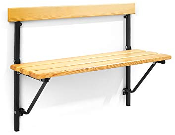Sypro | Klappbare Wandbank | klappbar | Feste Länge 1200 mm | mit Holzauflage