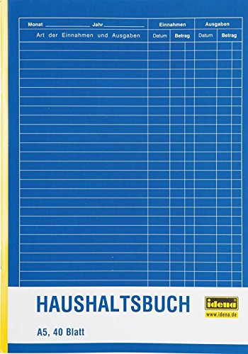 Idena 314252 - Haushaltsbuch, DIN A5 doppelseitig, holzfreies Papier, 40 Blatt (3er Pack)