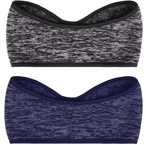 SAVITA 2 x Sports Headband Winter Anti-Sweat Ear Cover for Men, Women Running Ear Muffs Ear Warmer for Cold Weather