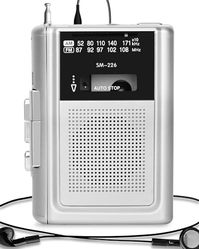 SEMIER Portable Cassette Player Recorder AM FM Radio , Compact Personal Small Cassette Tape Player/Recorder with Built in Speaker and Stereo Earphone Jack