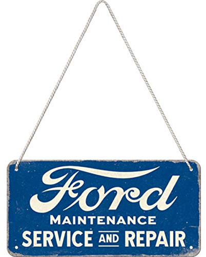 Nostalgic-Art Ford - Service & Retro Hanging Sign - Gift Idea for Car Fans Metal Vintage Design Decoration 10 x 20 cm