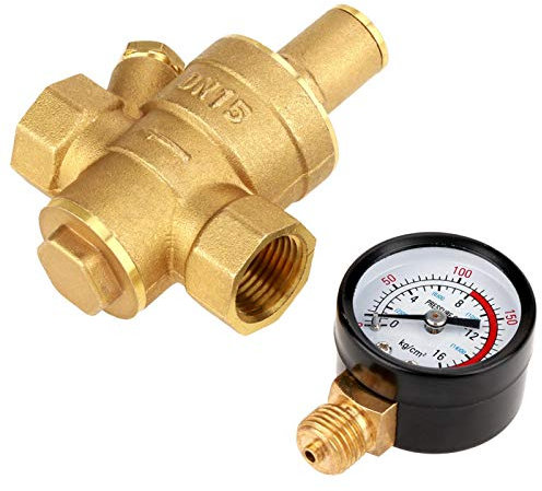 Réducteur de pression en laiton de la vanne DN15 régulateur de pression d'eau réglable avec indicateur de niveau