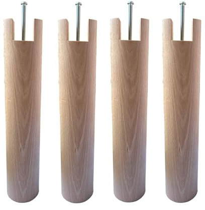 Someo 4 Pieds cylindriques pour Cadre à Lattes Naturel 30 cm