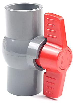 HATOOLHA® Válvula de bola de PVC, válvula de tubo de agua de plástico U-PVC, conectores rectos para control y parada de flujo (φ40 mm)