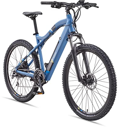 TELEFUNKEN E-Bike Mountainbike Elektrofahrrad Alu, 24 Gang Kettenschaltung - Pedelec MTB 27,5 Zoll, Hinterradmotor 250W, Scheibenbremsen, Blau, Aufsteiger M922