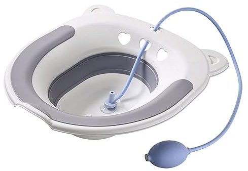 JTBDWOSK Sittbad över toaletten utan spolpump Vikbart bidéhandfat Höftperinealt badkar Bidé Sittbad Sanitetsbidé Bidé Användning för äldre gravida patienter Hemorrojdbehandling,B