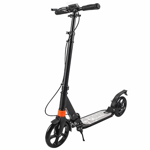 Faltbares Kickscooter 89/96/104cm Höhenverstellbar, Zusammenklappbarer Cityroller aus Aluminiumlegierung Tragfähigkeit 100kg (Schwarz)