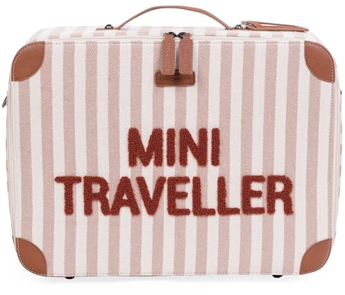 Childhome, Valigia per bambini, Weekend, formato cabina, bagaglio a mano, compatto, resistente, con maniglia per il trasporto semplice, etichetta nome, design, finta pelle, misto, mini viaggiatore,