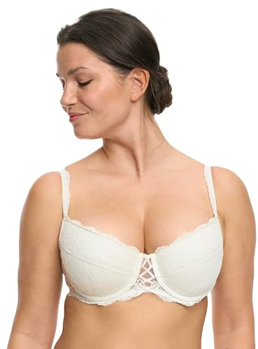 Susa Wiesn-zauber Reggiseno Push up, Semi-Velato, Avorio, 7DD Donna