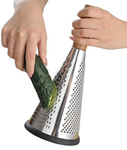 Grattugia da cucina da 20,3 cm per cucina, professionale, in acciaio inox, con 3 lati, ideale per parmigiano, verdure,