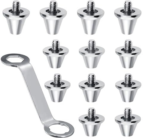 Fussball Schraubstollen Kompatibel mit Nike Ersatzstollen, 12 Stück Schraubstollen Fussball, 2 Größen,11mm, 13mm mit Stollenschlüssel für Fußballschuhe, Ersatzstollen für Fußballschuhe