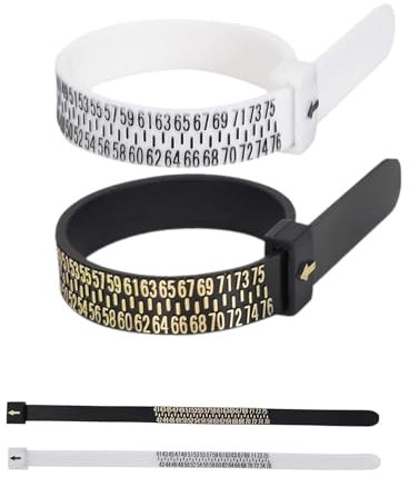 2 Ringgrößenmesser,Ringmaßband,Ring größenmesser,Ringgrössenmesser,Ringmesser finger,für die Messung der Fingergröße,Fingerumfang,Schwarz und Weiß,Fingergröße,Multi Sizer für Europa