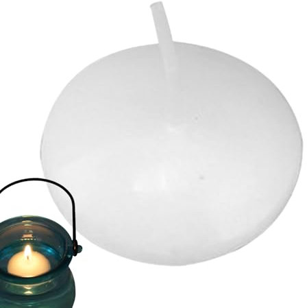 Candele galleggianti bianche – Set di candele decorative in cera non profumate, piccole candele rotonde galleggianti, decorazione centrotavola a lunga combustione, romantiche candele da piscina per