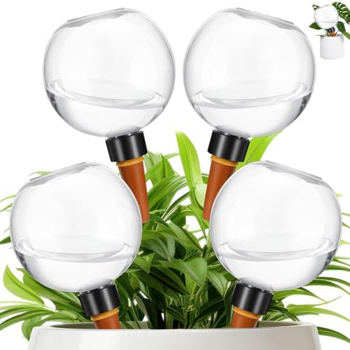 Confezione da 4 sfere di irrigazione per piante, sistema di irrigazione automatico, sistema di irrigazione automatica, mangiatoie a goccia ideali per fioriere, piante da interni ed esterni