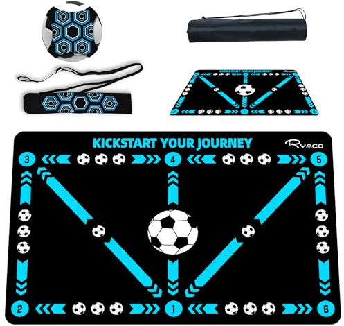 RYACO football Training Mat, 90×60Cm Diatomite Material, Non-Slip Practice Mat for Children and Adults for Young Enthusiasts, Black