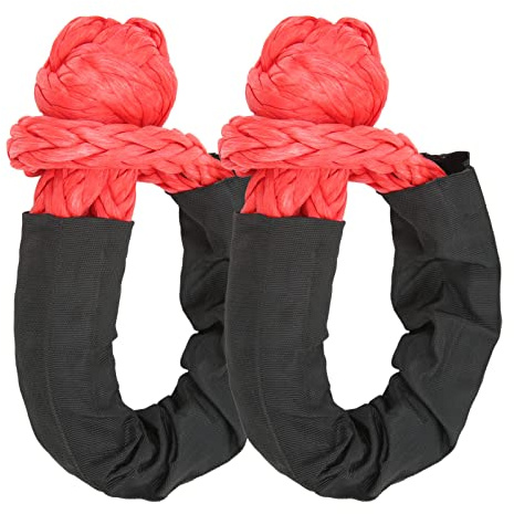 Kuuleyn Serce morbido e set di anelli di recupero, grilli di rimorchio per la resistenza alla rottura, grillo morbido 2 pcs a 35 tonnellate di rottura a cor di cor leggero per (Rosso)