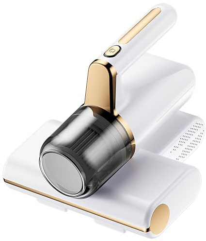 Handheld Mattress Vacuum Cleaner, Cordless Mattress Cleaner with UV-C Light, 14Kpa Suction 8000 Rpm/Min Brushroll Rotation, Bed Vacuum for Bed Sheets, Clothes, Sofa, Pillows, Carpet and Crib, White