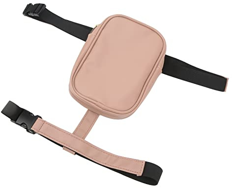 AOWINHIT Sac Banane en Cuir PU Imperméable de Grande capacité, Harnais de Cuisse, Sac de Jambe, Banane pour Festival de Musique, Utilisation en Extérieur (Rose)