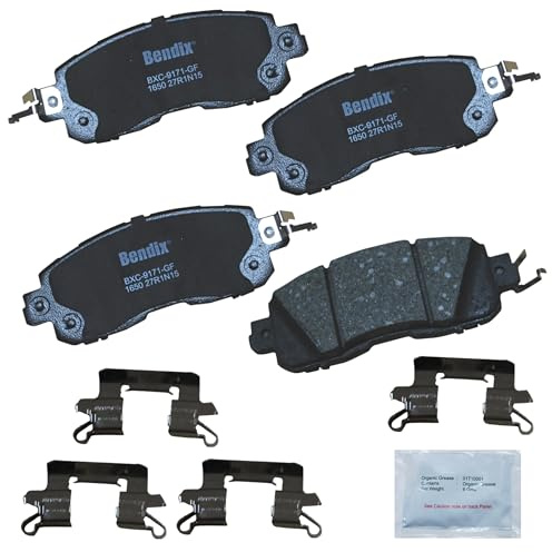 Bendix Priority1 CFC1650 Ceramic Front Brake Pads for Nissan Altima 2024-2013, LEAF 2012-2011, LEAF 2017-2014