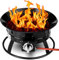Gas-Feuerstelle für den Außenbereich, tragbar, LPG, Terrassenheizstrahler mit Schlauch, Lavasteine und Basis, 48 cm, Grill-Feuerstelle für Garten, Camping, inklusive wetterfester Schutzhülle