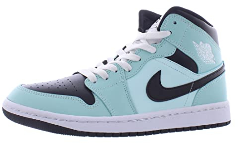 Nike Wmns Air Jordan 1 Mid, Baskets pour femme, Rosée claire couleur noir vert d'eau, 40 EU