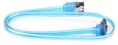 SATA -kabel, 50 Cm TPE 3.0 Solid -State Transparent Blue Serial Port -kabel, SSD -seriell Portdatakabel Passar för PC -datordatasändning(Böj och rak)