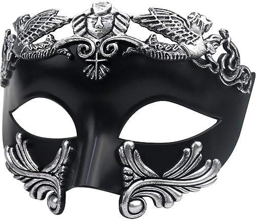 Lilwomen antik grekisk spartan maskerad mask – romersk och venetiansk, perfekt för Mardi Gras, burlesk eller bröllopsbollar (B-silver)