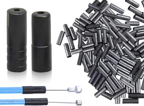 KAPSING Lot de 200 embouts de câble de frein,embouts de vélo,embouts de câble de frein,embouts de câble,embouts en plastique,câble de frein pour câble de frein,câble de changement(5mm+4mm)
