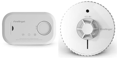FireAngel FA6813-EUX10 FA6813 Carbon Monoxide Detector & Alarm with Replaceable Batteries & Heat Alarm with 10 Year Sealed For Life Battery, FA6720-R (HT-630 replacement, new gen), White