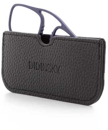 DIDINSKY CherryDIDINSKY Prado - Reading Glasses without Straps with Adhesive Case for Smartphone | Ultra Thin, Lightweight and Robust | Minimalist Design, indigo