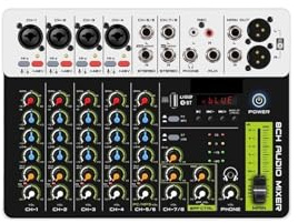 Ljudmixer DJ-kontroller Mixer 5.0 Bluetooth 48V Fantommatning Lågt bottenbrus for mixerkonsol PC-inspelning