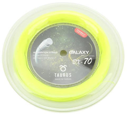 Qudinip Corda per Racchette da Badminton, Corda per Racchetta da Badminton in Nylon Altamente Elastico 0,7 Mm Bobina da 200 M con Trama a Due Colori, per Giocatori Avanzati e (Giallo Fluorescente)