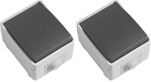 Amig - Interruttore di commutazione semplice da sovrapporre mod.3610 impermeabile IP54 di tensione massima 230 V | Pulsante adatto per esterni e interni | Ideale per terrazze, giardini, garage o