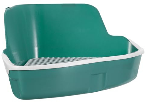 HIAKDOFT Lettiera per Piccoli Animali da Interno, Vasca Bagno per Criceti e Furetti, Toilette Salvaspazio Compatibile Conigli e Roditori, Facile da Pulire, Dimensioni 36x24x21 Cm