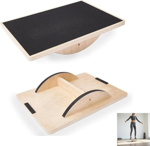 Allungatore per Polpacci, Balance Board in Legno, Tavola Inclinata Portatile, Angoli Regolabili,per Caviglie E Fianchi,per Principianti E Avanzati