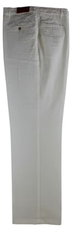 profili di Toscana - Pantaloni Lino Uomo Estivi 100% Puro Lino e Manifattura Made in Italy, Pantaloni Chino Uomo Leggeri, Massima Traspirabilità Senza Sacrificare l'Eleganza (54 - Panna)