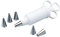 KitchenCraft Sweetly Does It Biscuit and Cake Decorating Icing Syringe with 6 Piece Piping Nozzle Set, Plastic / Stainless Steel, White