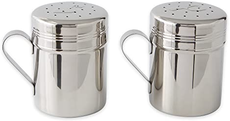 RSVP International Endurance Kitchen Shaker Collection, Dishwasher Safe, Salt & Pepper Set, 10-Ounce, Stainless Steel
