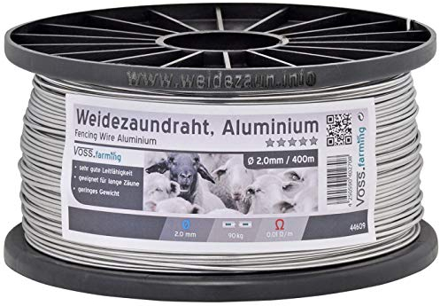 VOSS.farming Aludraht 400m 2,0mm Weidezaun Weidezaundraht Weidezaunlitze Drahtlitze