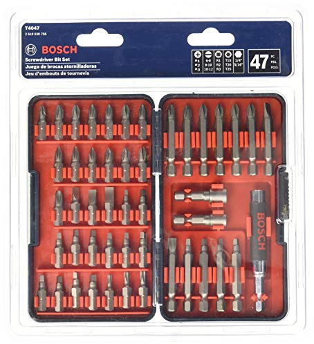 Bosch T4047L 47 pc. High-Carbon Steel Hex Shank Screwdriver Bit Set