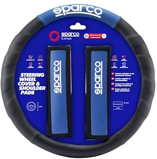SPARCO SPC1111KAZ Set of 2 Pads + Covers Steering Wheel, BLAU/SCHWARZ