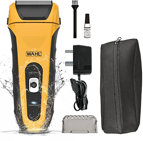 Wahl Lifeproof Foil Shaver, Men’s Shaving, Electric Shavers for Men, Beard Shaving, Face Shaver, Flex Foil, Precision Trimmer, Waterproof, Easy Clean, Travel Lock Function, Ergonomic Rubber Grips