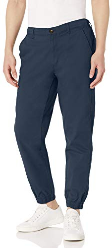 Amazon Essentials Pantalon Chino Esprit Jogging Coupe Droite Homme, Bleu Marine, M
