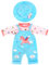 ZWOOS Puppenkleidung für New Born Baby Doll, Einhornmuster Outfit mit Hut für Puppen 35-43 cm